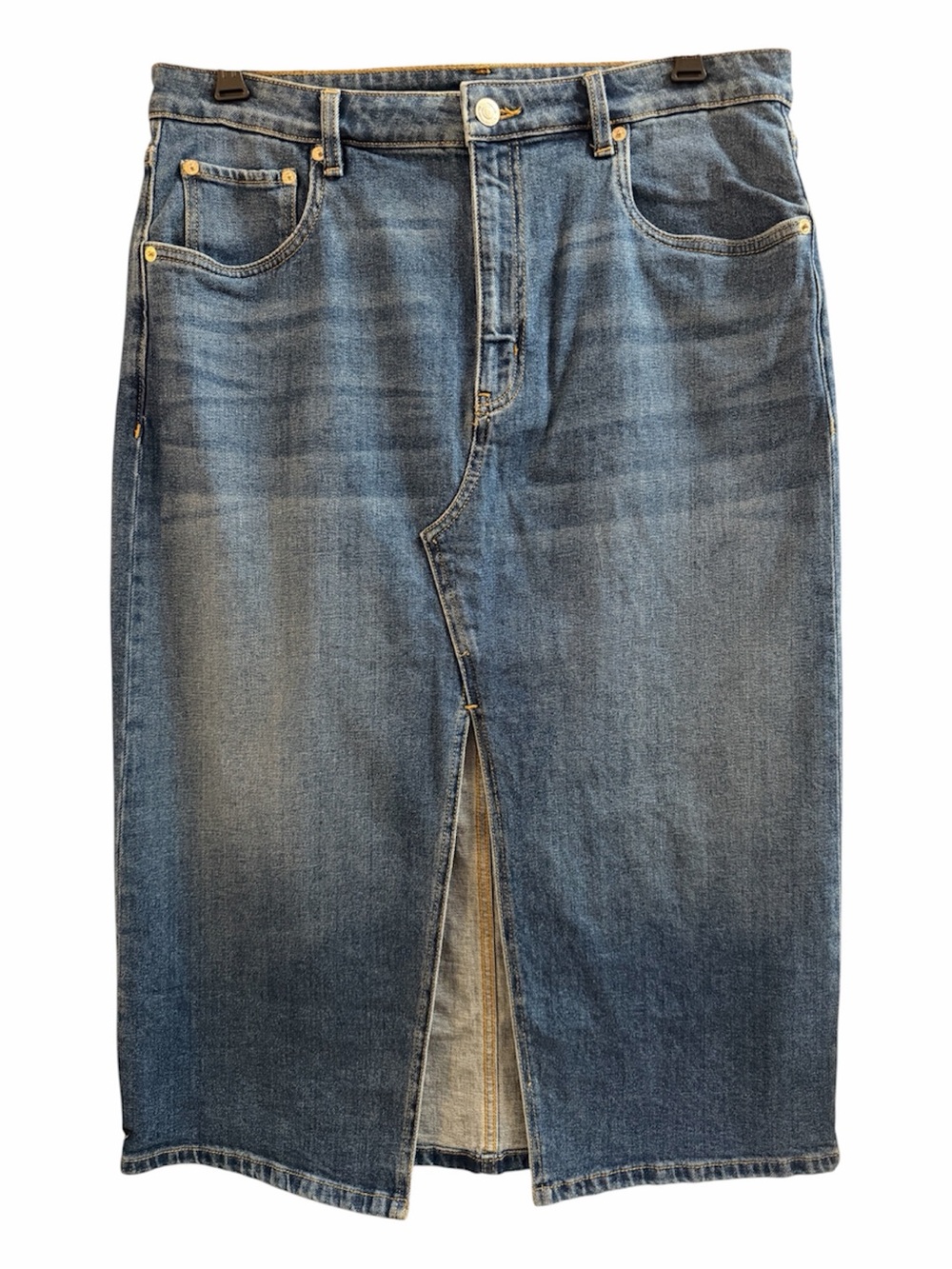 STEVE MADDEN, Women’s Size Large, Blue Denim Jean Skirt - Classic Straight, NEW.